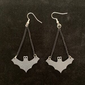 Black Bat Dangle Earrings